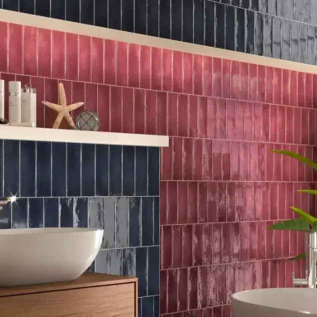 Combinación azulejos azules para baños